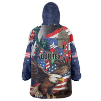 Personalized Puerto Rico 4th of July Wearable Blanket Hoodie USA Statue of Liberty El Morro