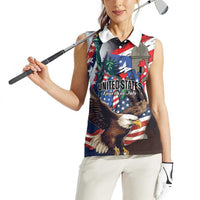 Personalized Puerto Rico 4th of July Women Sleeveless Polo Shirt USA Statue of Liberty El Morro