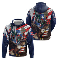 Personalized Puerto Rico 4th of July Zip Hoodie USA Statue of Liberty El Morro