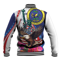 Personalized US Virgin Islands 4th of July Baseball Jacket US Eagle Statue of Liberty