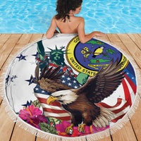 US Virgin Islands 4th of July Beach Blanket US Eagle Statue of Liberty