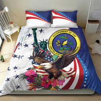 US Virgin Islands 4th of July Bedding Set US Eagle Statue of Liberty