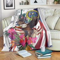 US Virgin Islands 4th of July Blanket US Eagle Statue of Liberty