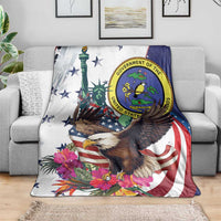 US Virgin Islands 4th of July Blanket US Eagle Statue of Liberty