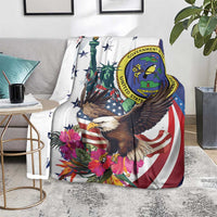 US Virgin Islands 4th of July Blanket US Eagle Statue of Liberty