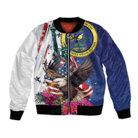 Personalized US Virgin Islands 4th of July Bomber Jacket US Eagle Statue of Liberty