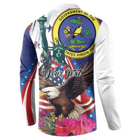 Personalized US Virgin Islands 4th of July Button Sweatshirt US Eagle Statue of Liberty