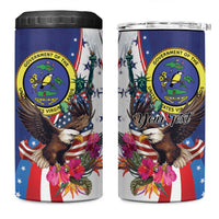 Personalized US Virgin Islands 4th of July 4 in 1 Can Cooler Tumbler US Eagle Statue of Liberty