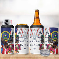 Personalized US Virgin Islands 4th of July 4 in 1 Can Cooler Tumbler US Eagle Statue of Liberty