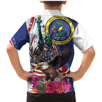 Personalized US Virgin Islands 4th of July Family Matching Mermaid Dress and Hawaiian Shirt US Eagle Statue of Liberty