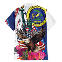 Personalized US Virgin Islands 4th of July Family Matching Mermaid Dress and Hawaiian Shirt US Eagle Statue of Liberty