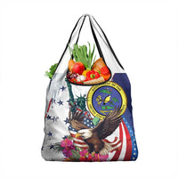 US Virgin Islands 4th of July Grocery Bag US Eagle Statue of Liberty