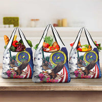US Virgin Islands 4th of July Grocery Bag US Eagle Statue of Liberty