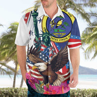 Personalized US Virgin Islands 4th of July Hawaiian Shirt US Eagle Statue of Liberty