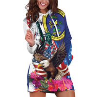 Personalized US Virgin Islands 4th of July Hoodie Dress US Eagle Statue of Liberty