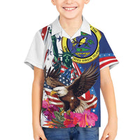 Personalized US Virgin Islands 4th of July Kid Hawaiian Shirt US Eagle Statue of Liberty