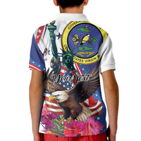 Personalized US Virgin Islands 4th of July Kid Polo Shirt US Eagle Statue of Liberty