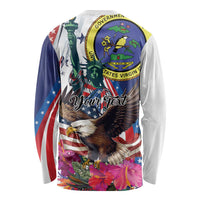 Personalized US Virgin Islands 4th of July Long Sleeve Shirt US Eagle Statue of Liberty