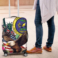 US Virgin Islands 4th of July Luggage Cover US Eagle Statue of Liberty