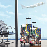 US Virgin Islands 4th of July Luggage Cover US Eagle Statue of Liberty