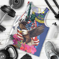 Personalized US Virgin Islands 4th of July Men Tank Top US Eagle Statue of Liberty