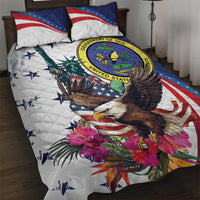 US Virgin Islands 4th of July Quilt Bed Set US Eagle Statue of Liberty