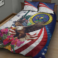 US Virgin Islands 4th of July Quilt Bed Set US Eagle Statue of Liberty