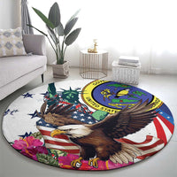 US Virgin Islands 4th of July Round Carpet US Eagle Statue of Liberty
