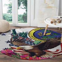US Virgin Islands 4th of July Round Carpet US Eagle Statue of Liberty