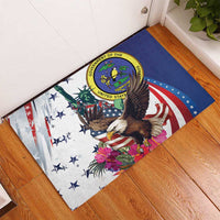 US Virgin Islands 4th of July Rubber Doormat US Eagle Statue of Liberty