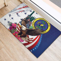 US Virgin Islands 4th of July Rubber Doormat US Eagle Statue of Liberty