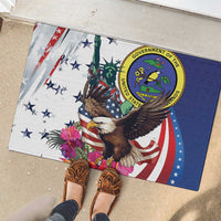 US Virgin Islands 4th of July Rubber Doormat US Eagle Statue of Liberty