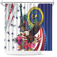 US Virgin Islands 4th of July Shower Curtain US Eagle Statue of Liberty