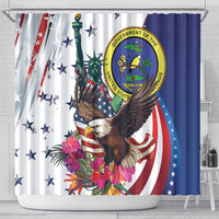 US Virgin Islands 4th of July Shower Curtain US Eagle Statue of Liberty