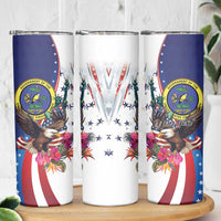 Personalized US Virgin Islands 4th of July Skinny Tumbler US Eagle Statue of Liberty