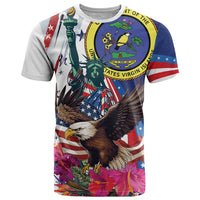 Personalized US Virgin Islands 4th of July T Shirt US Eagle Statue of Liberty