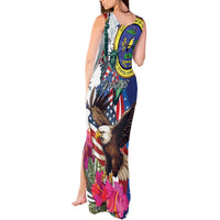 Personalized US Virgin Islands 4th of July Tank Maxi Dress US Eagle Statue of Liberty