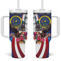 Personalized US Virgin Islands 4th of July Tumbler With Handle US Eagle Statue of Liberty