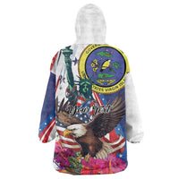 Personalized US Virgin Islands 4th of July Wearable Blanket Hoodie US Eagle Statue of Liberty