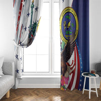 US Virgin Islands 4th of July Window Curtain US Eagle Statue of Liberty