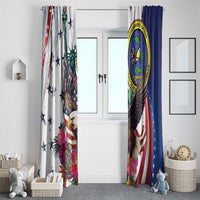 US Virgin Islands 4th of July Window Curtain US Eagle Statue of Liberty