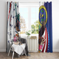 US Virgin Islands 4th of July Window Curtain US Eagle Statue of Liberty