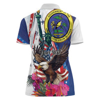 Personalized US Virgin Islands 4th of July Women Polo Shirt US Eagle Statue of Liberty