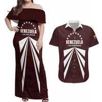 Custom Venezuela Rugby Couples Matching Off Shoulder Maxi Dress and Hawaiian Shirt Las Orquideas Go Champions