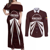 Custom Venezuela Rugby Couples Matching Off Shoulder Maxi Dress and Long Sleeve Button Shirt Las Orquideas Go Champions