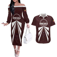 Custom Venezuela Rugby Couples Matching Off The Shoulder Long Sleeve Dress and Hawaiian Shirt Las Orquideas Go Champions
