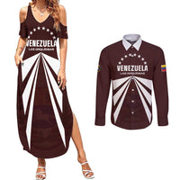 Custom Venezuela Rugby Couples Matching Summer Maxi Dress and Long Sleeve Button Shirt Las Orquideas Go Champions