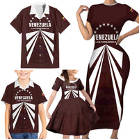Custom Venezuela Rugby Family Matching Short Sleeve Bodycon Dress and Hawaiian Shirt Las Orquideas Go Champions