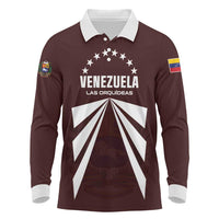 Custom Venezuela Rugby Long Sleeve Polo Shirt Las Orquideas Go Champions