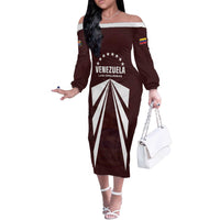 Custom Venezuela Rugby Off The Shoulder Long Sleeve Dress Las Orquideas Go Champions